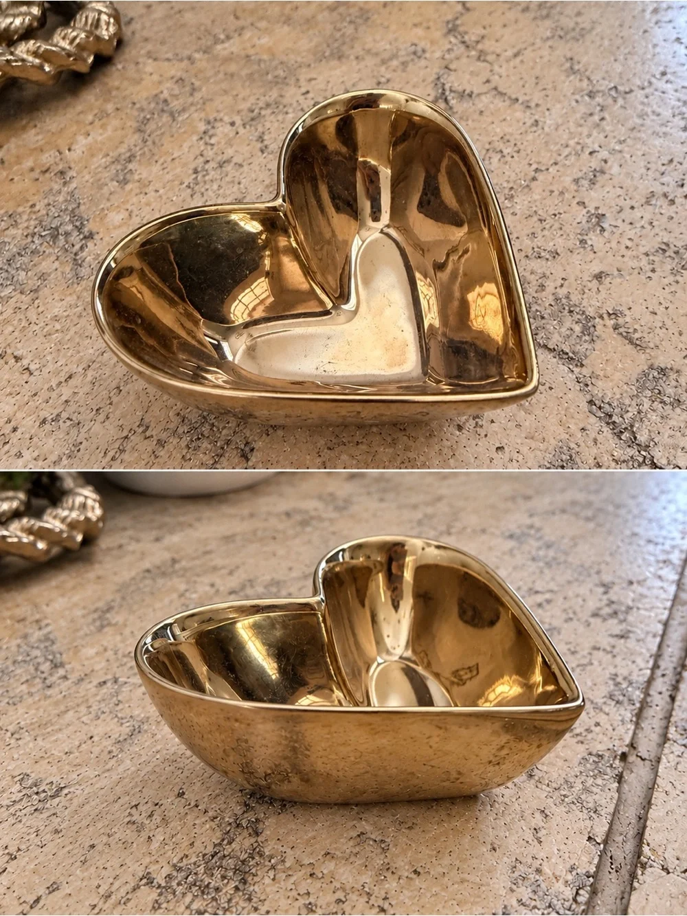 BIA Cordon Bleu Gold Heart Shaped Jewelry Trinket Holder